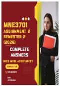 MNE3701 ASSIGNMENT 2 SEMESTER 2 2026 - COMPLETE ANSWERS