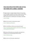 WGU D024 REFLECTION PAPER AIM2 ACTUAL&NewLine;TEST PAPER WITH CORRECT ANSWERS
