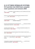 S-12 CITYWIDE SPRINKLER SYSTEMS&comma; S12 sprinkler test 2026 Exam complete exam questions and answers 2026