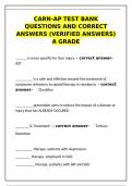 CARN-AP Test Bank Questions and Correct Answers &vert; Verified Answers &vert; A Grade&NewLine;