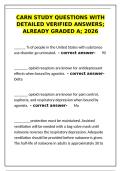 CARN Study Questions &vert; Detailed Verified Answers &vert; Already Graded A &vert; 2026&NewLine;