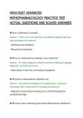 WGU D027 ADVANCED&NewLine;PATHOPHARMACOLOGY PRACTICE TEST&NewLine;ACTUAL QUESTIONS AND SOLVED ANSWERS