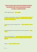 TRAFFIC SCHOOL EXAM LATEST 2026 UPDATED QUESTIONS &NewLine;AND VERIFIED 100&percnt; SOLUTIONS &lpar;2026&sol;2027&rpar; GRADE&colon; &NewLine;A&plus;&vert;STATUS&colon; GUARANTEED PASS