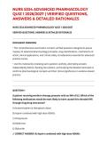NURS 5334 ADVANCED PHARMACOLOGY QUIZ 1 2026&sol;2027 &vert; VERIFIED QUESTIONS&comma; ANSWERS & DETAILED RATIONALES