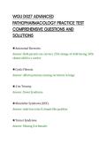 WGU D027 ADVANCED&NewLine;PATHOPHARMACOLOGY PRACTICE TEST&NewLine;COMPREHENSIVE QUESTIONS AND&NewLine;SOLUTIONS&NewLine;