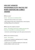 WGU D027 ADVANCED&NewLine;PATHOPHARMACOLOGY PRACTICE TEST&NewLine;REVIEW QUESTIONS AND CORRECT&NewLine;ANSWERS