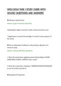 WGU D034 TASK 1 STUDY GUIDE WITH&NewLine;SOLVED QUESTIONS AND ANSWERS&NewLine;