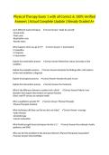 Physical Therapy Exam 1 with all Correct & 100&percnt; Verified Answers &vert;Actual Complete Update &vert;Already Graded A&plus;