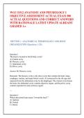 WGU D312 ANATOMY AND PHYSIOLOGY I &NewLine;OBJECTIVE ASSESSMENT ACTUAL EXAM 300 &NewLine;ACTUAL QUESTIONS AND CORRECT ANSWERS &NewLine;WITH RATIONALE LATEST UPDATE ALREADY &NewLine;GRADED A&plus;