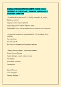 SMALL BUSINESS MANAGEMENT EXAMS &lbrack;2026&rsqb;&NewLine;UPDATED ACTUAL Exam &vert; Question and Answer &vert;&NewLine;VERIFIED ANSWERS