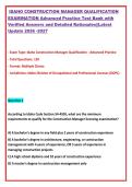  IDAHO CONSTRUCTION MANAGER QUALIFICATION &NewLine;EXAMINATION Advanced Practice Test Bank with &NewLine;Verified Answers and Detailed Rationales&vert;&vert;Latest &NewLine;Update 2026 -2027
