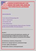 1 &NewLine; UTMB ADVANCED PATHOPHYSIOLOGY 5355 &NewLine;COMPREHENSIVE TEST BANK FINAL EXAM 200 &NewLine;Questions with Verified Answers and Detailed &NewLine;Rationales