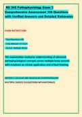 NU 545 Pathophysiology Exam 3 &NewLine;Comprehensive Assessment 150 Questions &NewLine;with Verified Answers and Detailed Rationales