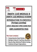 MATH 110 Module 8 Exam - Introduction to Statistics Portage Learning - Latest &lpar;26&sol;27&rpar; &lpar;PDF&rpar; 