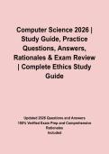 Computer Science 2026 &vert; Study Guide&comma; Practice Questions&comma; Answers&comma; Rationales & Exam Review