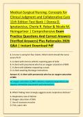 Medical-Surgical Nursing&colon; Concepts for &NewLine;Clinical Judgment and Collaborative Care &NewLine;11th Edition Test Bank &vert; Donna D&period; &NewLine;Ignatavicius&comma; Cherie R&period; Rebar & Nicole M&period; &NewLine;Heimgartner &vert; Comprehensive Exam &NewLine;Practice Questions And Correct Answers &NewLine;&lpar;Verified Answe