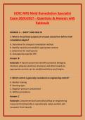 IICRC MRS Mold Remediation Specialist &NewLine;Exam 2026&sol;2027 &ndash; Questions & Answers with &NewLine;Rationale