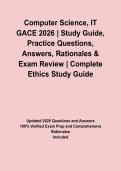 Computer Science&comma; IT GACE 2026 &vert; Study Guide&comma; Practice Questions&comma; Answers&comma; Rationales & Exam Review