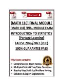 MATH 110 Final Module  Exam - Introduction to Statistics Portage Learning - Latest &lpar;26&sol;27&rpar; &lpar;PDF&rpar; 
