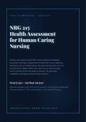 NRG 215 HEALTH ASSESSMENT FINAL ACTUAL EXAM 2026&sol;2027 &vert; Real Exam Questions & 100&percnt; Correct Answers &vert; Human Caring Nursing &vert; Pass Guaranteed - A&plus; Graded&NewLine;&NewLine;