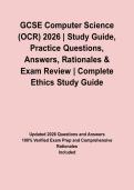 GCSE Computer Science &lpar;OCR&rpar; 2026 &vert; Study Guide&comma; Practice Questions&comma; Answers&comma; Rationales & Exam Review