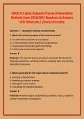 COUC 515 Quiz&colon; Research Process & Descriptive &NewLine;Methods Exam 2026&sol;2027 Questions & Answers &NewLine;with Rationales &vert; Liberty University