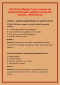 COUC 515 Quiz&colon; Methods&comma; Program Evaluation&comma; and &NewLine;Designs Exam 2026&sol;2027 Questions & Answers with &NewLine;Rationales &vert; Liberty University 