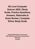 AS Level Computer Science 2026 &vert; Study Guide&comma; Practice Questions&comma; Answers&comma; Rationales & Exam Review