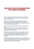 MED SURG CH 29 & 30 EXAM QUESTIONS WITH COMPLETE ANSWERS