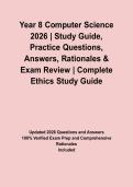 Year 8 Computer Science 2026 &vert; Study Guide&comma; Practice Questions&comma; Answers&comma; Rationales & Exam Review