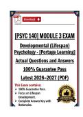 PSYC 140 Module 3 Exam - Developmental &lpar;Lifespan&rpar; Psychology - Portage - Latest 26&sol;27 &lpar;PDF&rpar;