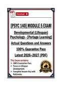 PSYC 140 Module 5 Exam - Developmental &lpar;Lifespan&rpar; Psychology - Portage - Latest 26&sol;27 &lpar;PDF&rpar;
