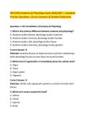 WA HOSA Anatomy & Physiology Exam 2026&sol;2027 &vert; Complete &NewLine;Practice Questions&comma; Correct Answers & Detailed Rationales 
