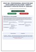 EDUC 305&vert;Quiz & Exam Package Deal&vert; Updated RATED A&plus; &vert; 2026 &vert; Liberty University main campus