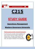 C215 Exam Operations Management &ndash; Study Guide &ndash; Actual Questions & Answers &lpar;WGU PDF&rpar;