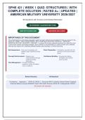 SPHE 421 Week 1 Quiz &vert; Structures Questions with Answers & Detailed Rationales &vert; American Military University 2026&NewLine;