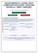 NCLEX Module 1 Exam&vert; With complete solution&vert; Updated RATED A&plus; &vert; NEW &vert; 2026 &lpar;CHALLENGER&rpar;&NewLine;