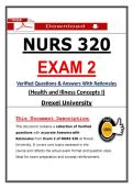 NURS 320 Exam 2 &ndash; Health and Illness Concepts I &lpar;Latest 2026 &sol; 2027&rpar; Actual Questions & Answers with Rationales &lpar;Drexel&rpar; 100&percnt; Guarantee Pass