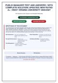 Publix Manager Test &vert; Public Administration Questions with Answers & Detailed Rationales &vert; West Virginia University passed 2026&NewLine;