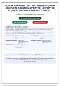 Publix Manager Test 2 &vert; Public Administration Questions with Answers & Detailed Rationales &vert; West Virginia University 2026&NewLine;