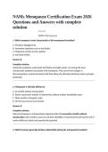 NAMs Menopause Certification Exam 2026 Questions and Answers with complete solution
