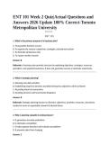 ENT 101 Week 2 Quiz&vert;Actual Questions and Answers 2026 Update 100&percnt; Correct-Toronto Metropolitan University