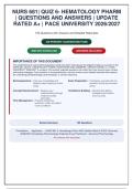 NURS 681 Quiz 6 Hematology Pharm &vert; 150 Practice Questions with Correct Answers & Detailed Rationales &vert; Pace University  2026&sol;27 &lpar;CHALLENGER&rpar;&NewLine;&NewLine;