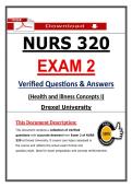 NURS 320 Exam 2 Drexel Health and Illness Concepts I &lpar;Latest 2026&sol;2027 Update&rpar; Actual Questions & Answers &lpar;A&plus; Guarantee&rpar;