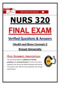 NURS 320 Final Exam Drexel Health and Illness Concepts I &lpar;Latest 2026&sol;2027 Update&rpar; Actual Questions & Answers &lpar;A&plus; Guarantee&rpar;