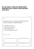 NU 345 EXAM 1 PRACTICE QUESTIONS &vert; NURSING STUDY GUIDE & EXAM REVIEW 2026&sol;2027