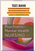 Test Bank for Psychiatric-Mental Health Nursing &lpar;8th Edition&rpar;