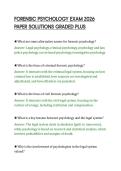 FORENSIC PSYCHOLOGY EXAM 2026&NewLine;PAPER SOLUTIONS GRADED PLUS