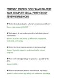 FORENSIC PSYCHOLOGY EXAM 2026 TEST&NewLine;BANK COMPLETE LEGAL PSYCHOLOGY&NewLine;REVIEW FRAMEWORK&NewLine;