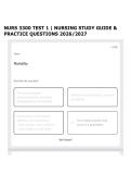 NURS 3300 TEST 1 &vert; NURSING STUDY GUIDE & PRACTICE QUESTIONS 2026&sol;2027